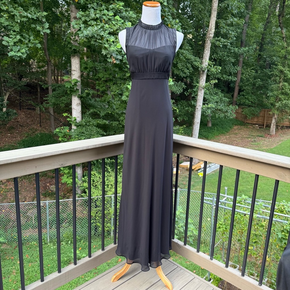 Ted Baker Byanna Ruffle Round Neck Maxi Long Dress in Black size 4 - Picture 3 of 16